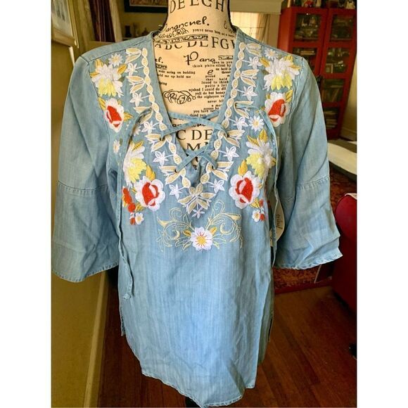 Tribal Jeans Embroidered Tunic NWT - Picture 7 of 8